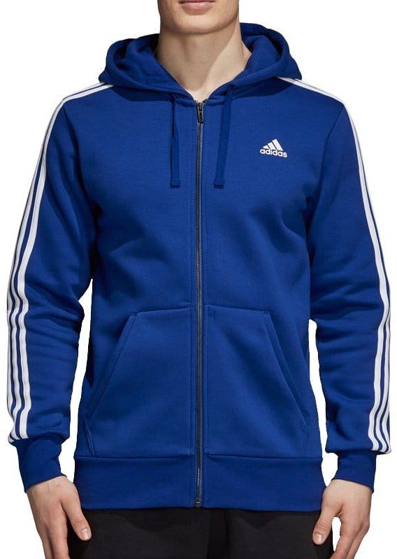 Φούτερ-Jacket με κουκούλα adidas Sportswear Essentials 3-Stripes FZ Brushed Bluza