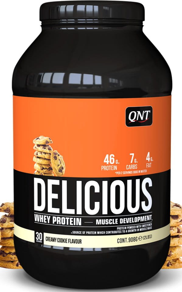 Σκόνες πρωτεΐνης QNT Delicious Whey Protein Creamy Cookie - 908g